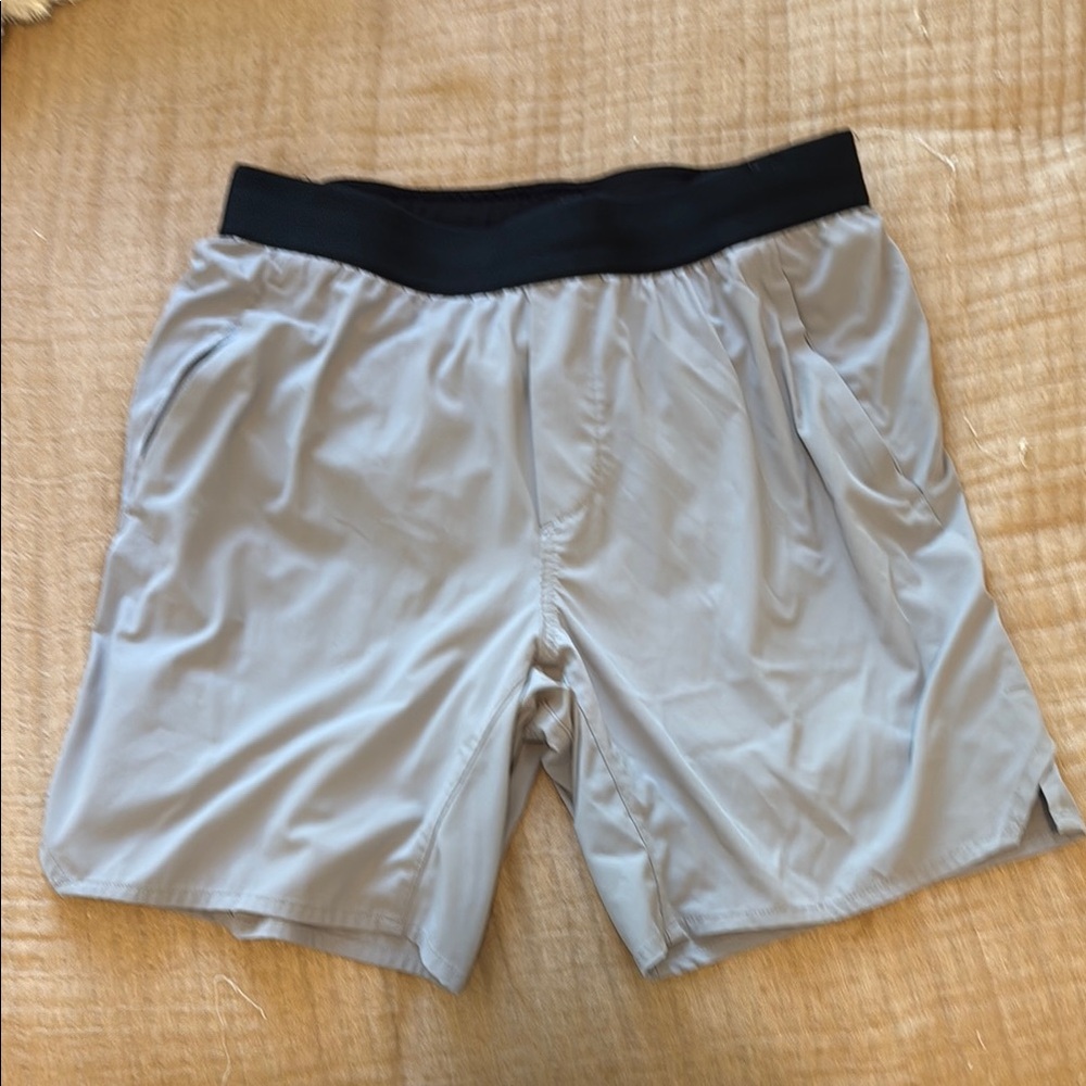 Ten Thousand Athletic Shorts - Light Gray and Black